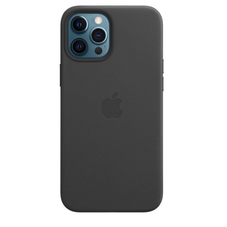 Leren hoesje met MagSafe voor iPhone 12 Pro Max - Zwart